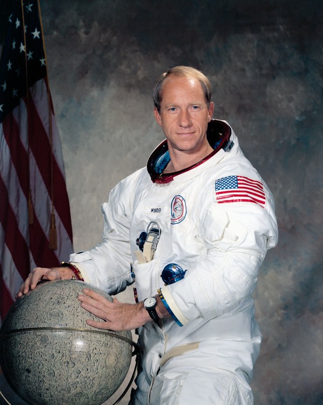 Al Worden, NASA Apollo 15 official portrait, uncropped frame.