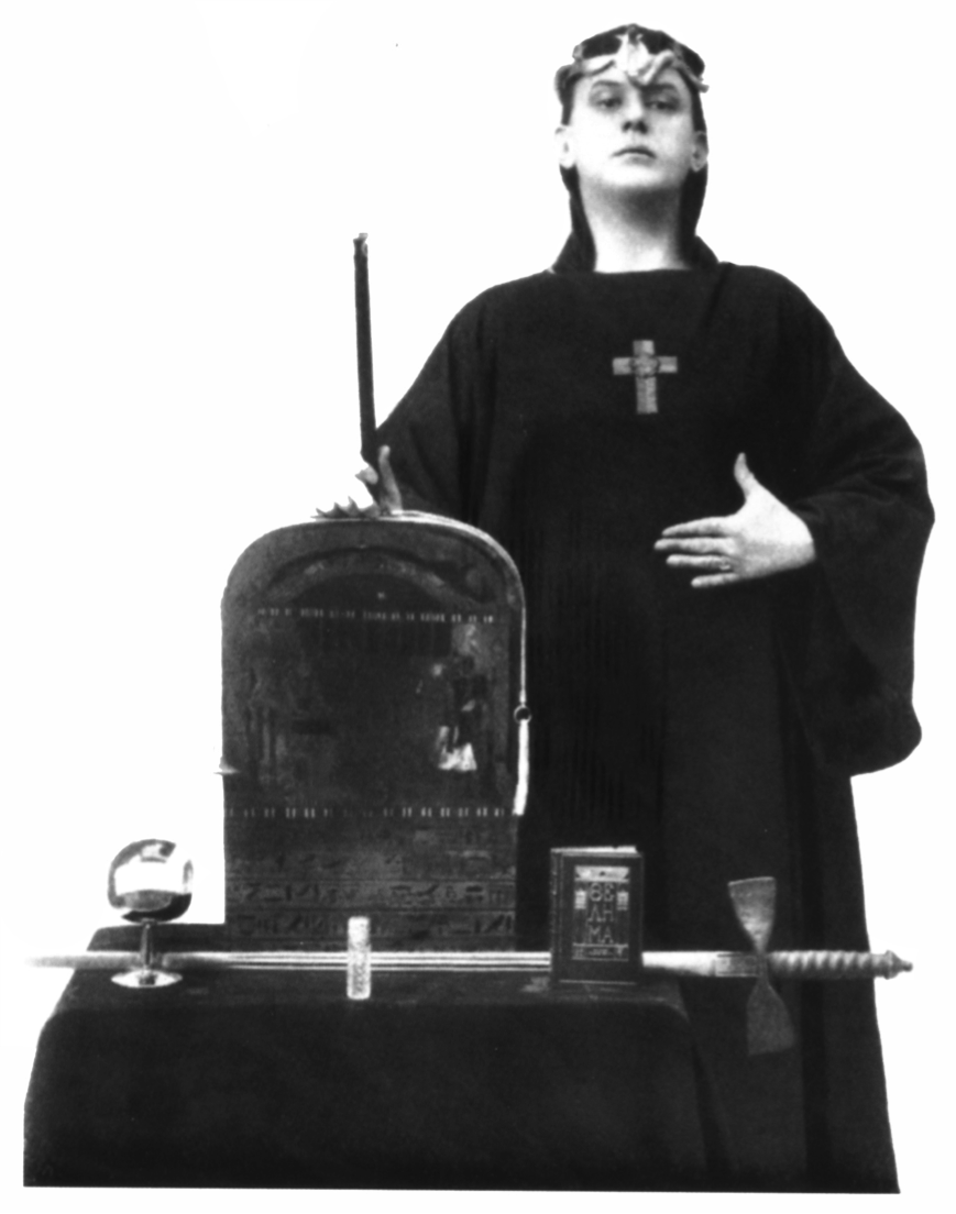 Aleister Crowley in Magus robes.