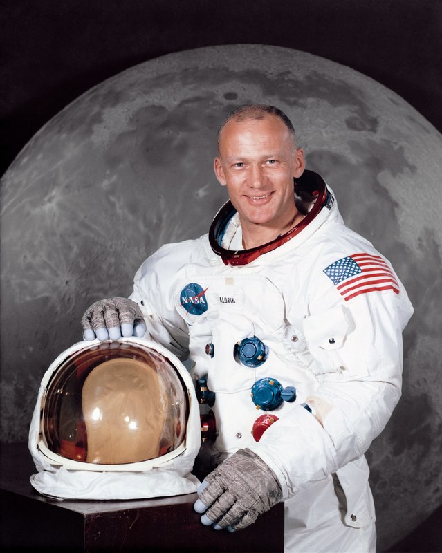 Buzz Aldrin, NASA Apollo 11 official portrait, uncropped frame.