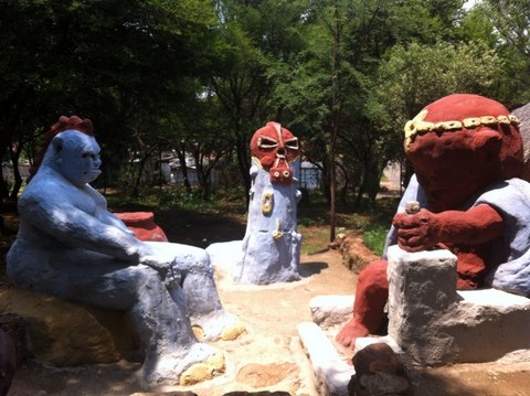 Sculpture at Credo Mutwa's cultural village.