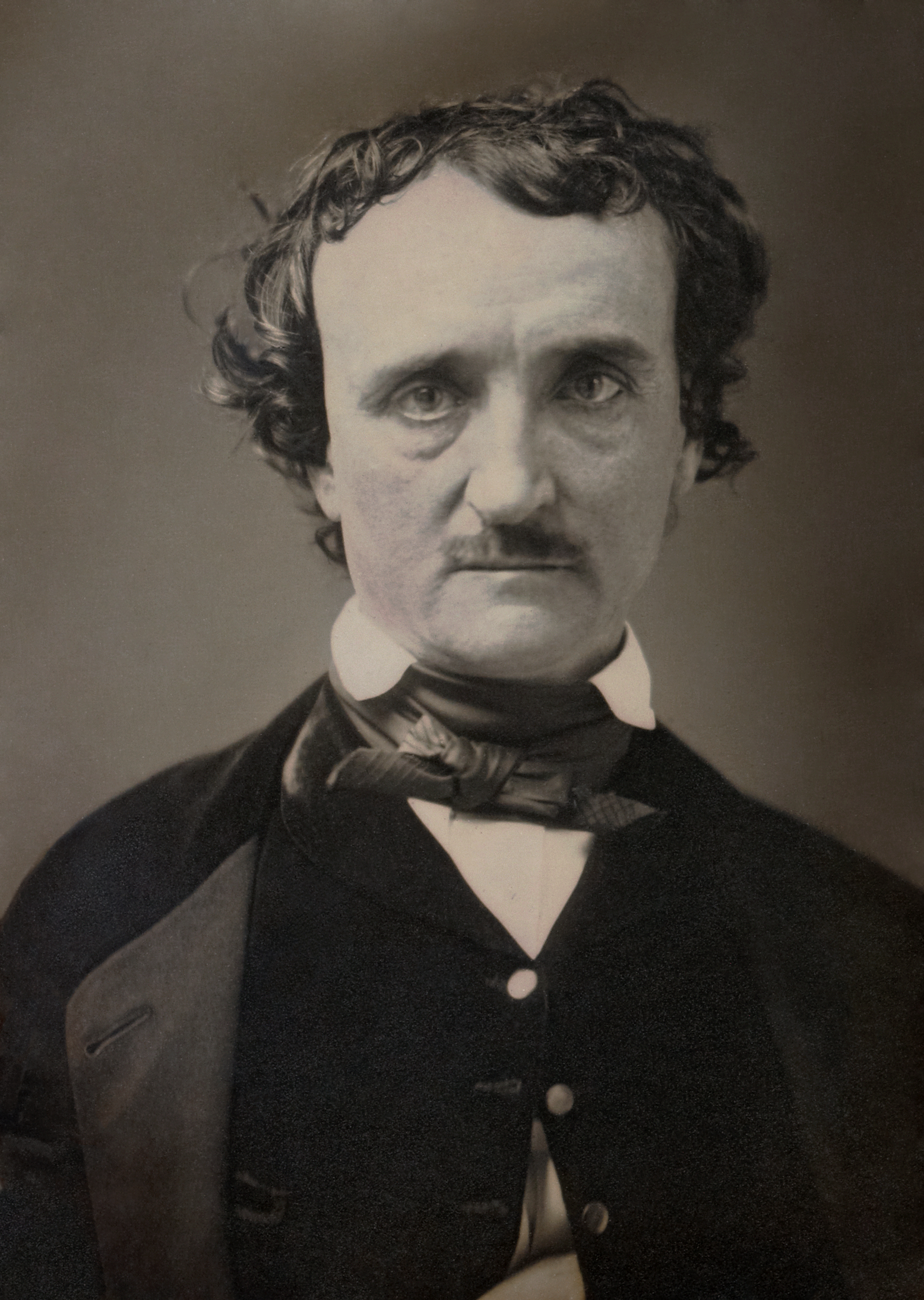 Edgar Allan Poe, daguerreotype taken circa 1849, restored.