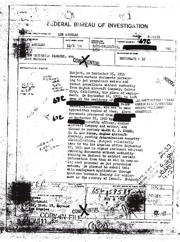 Jack Parsons identification photograph from his FBI file.
