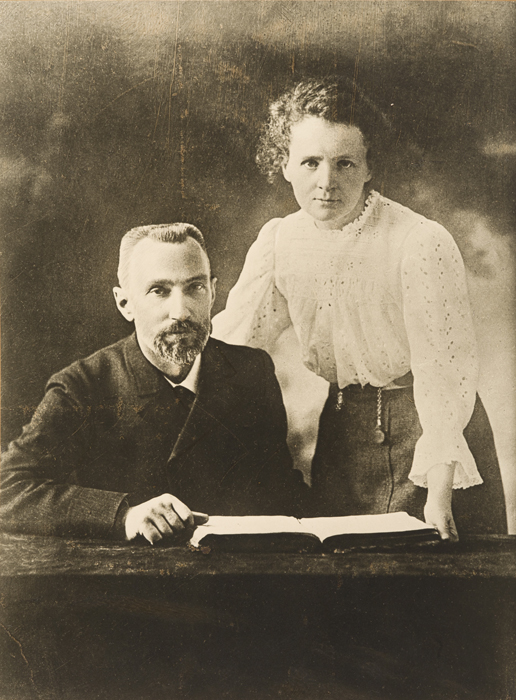 Marie Skłodowska Curie and Pierre Curie, joint formal portrait, 1903.