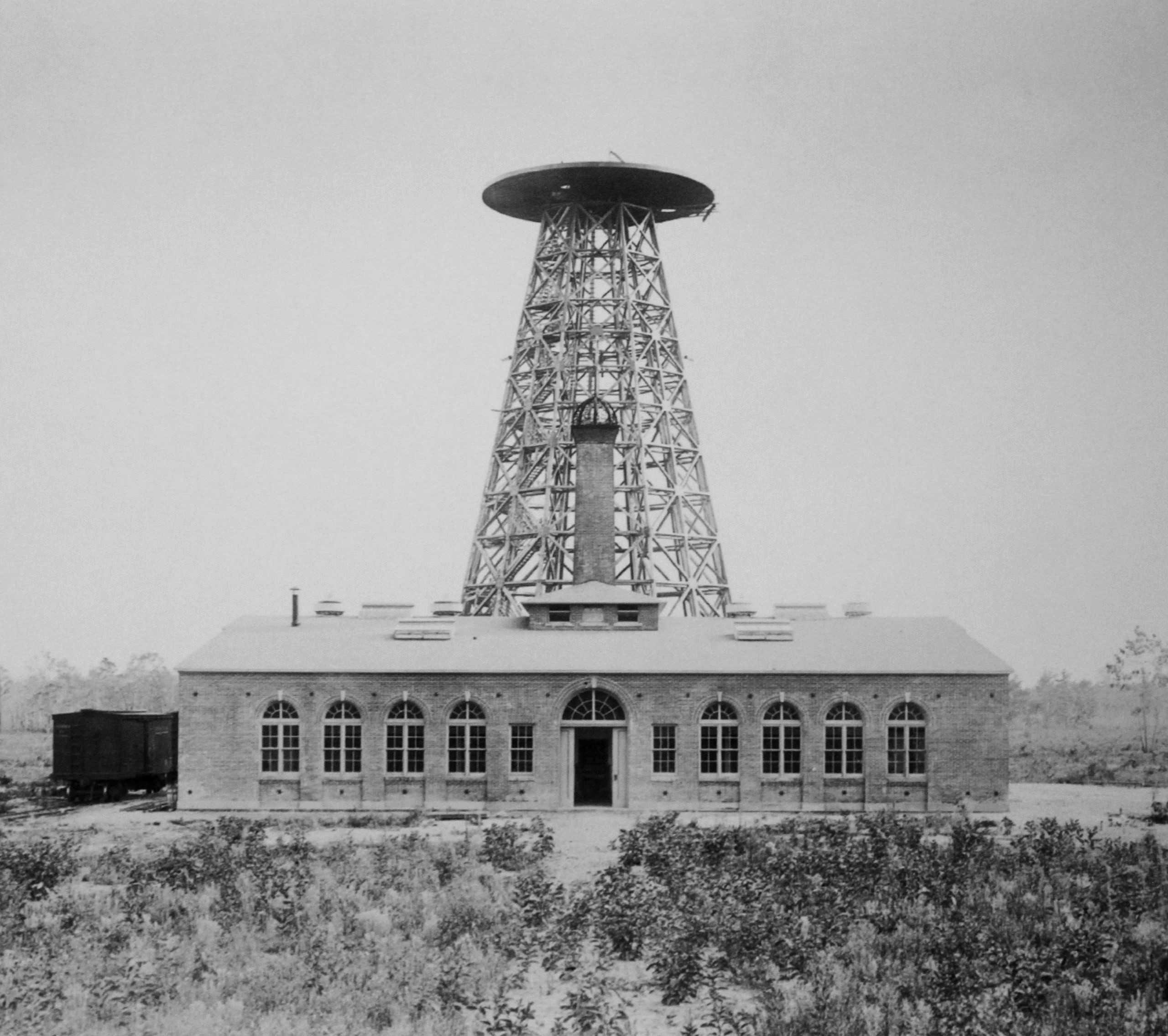 Wardenclyffe Tower at Shoreham, Long Island, c. 1903.