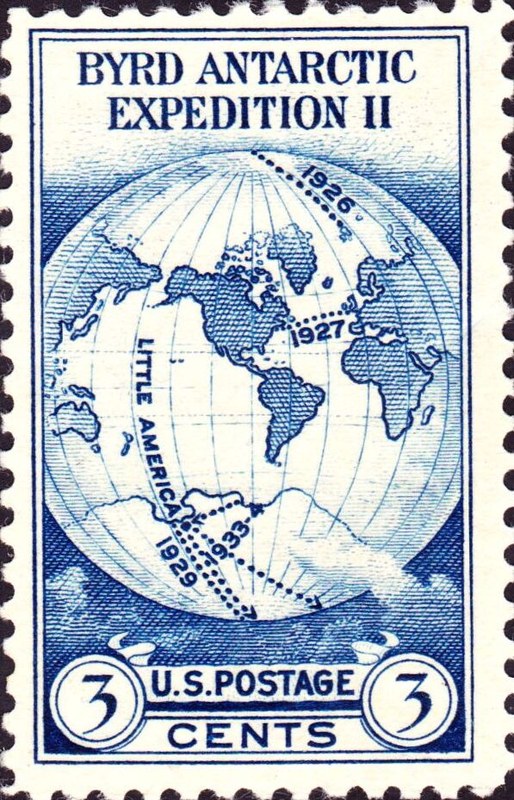 Admiral Byrd Antarctic Expedition commemorative US postage stamp, 1933.
