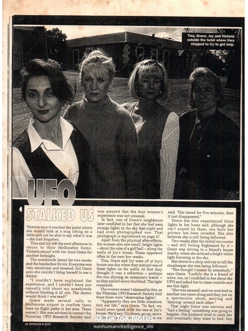 The four witnesses, Tina, Grace, Joy and Victoria, photographed for the Woman's Day feature.