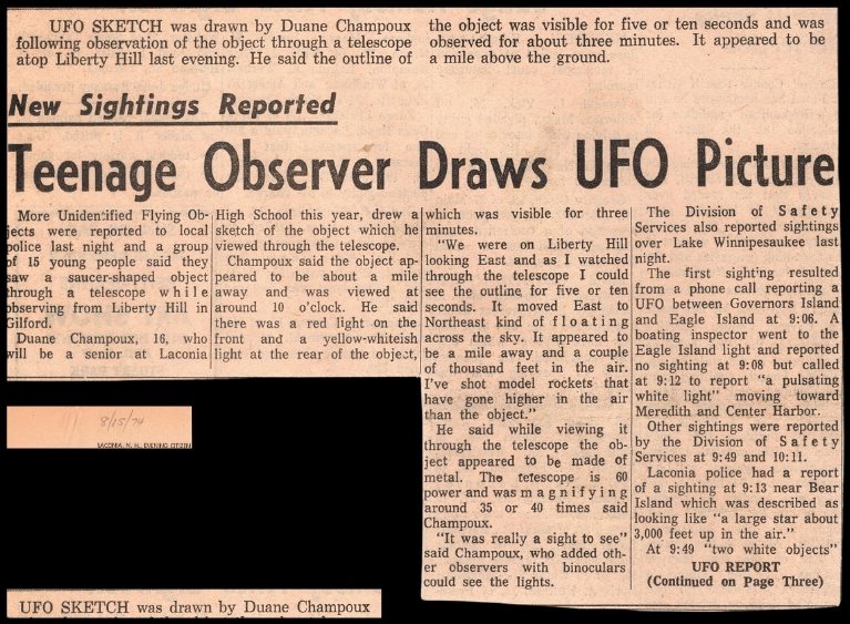 Teenage Observer Draws UFO Picture, 15 August 1974