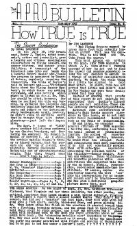APRO Bulletin Vol. 1 No. 2, September 1952