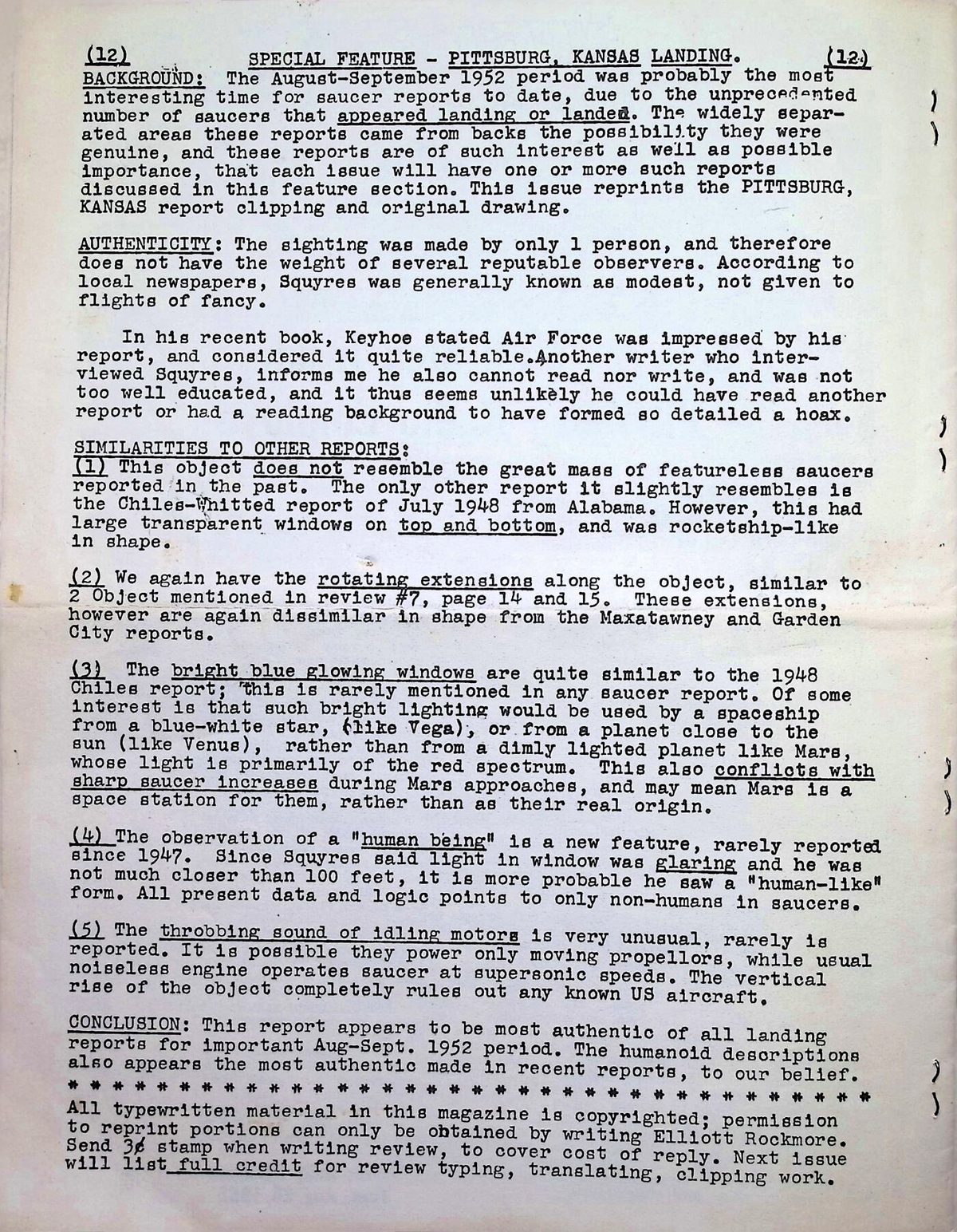 Final pages of the issue with Special Features section, pattern analysis, and subscription information