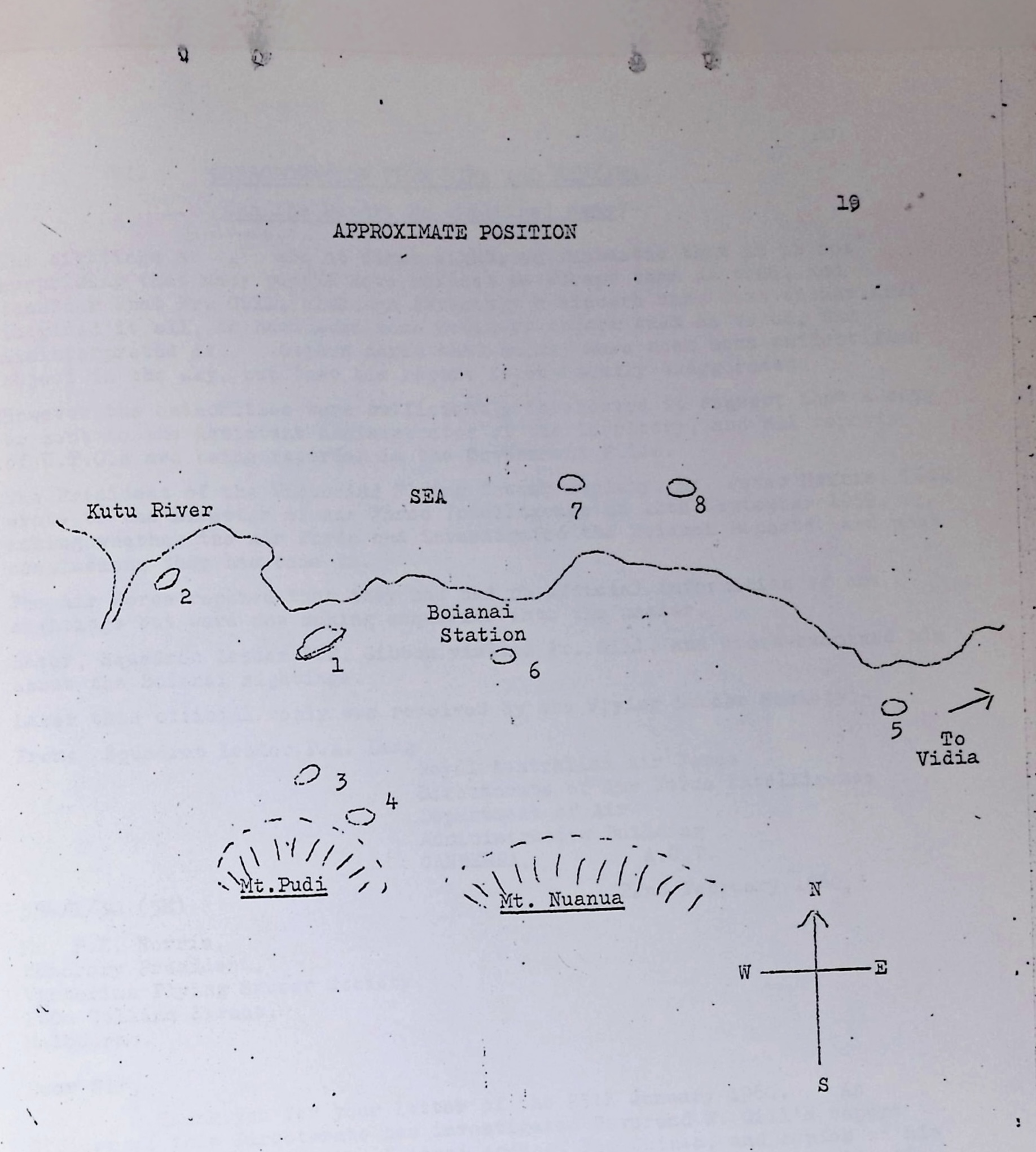Position map showing sighting locations around Boianai Station