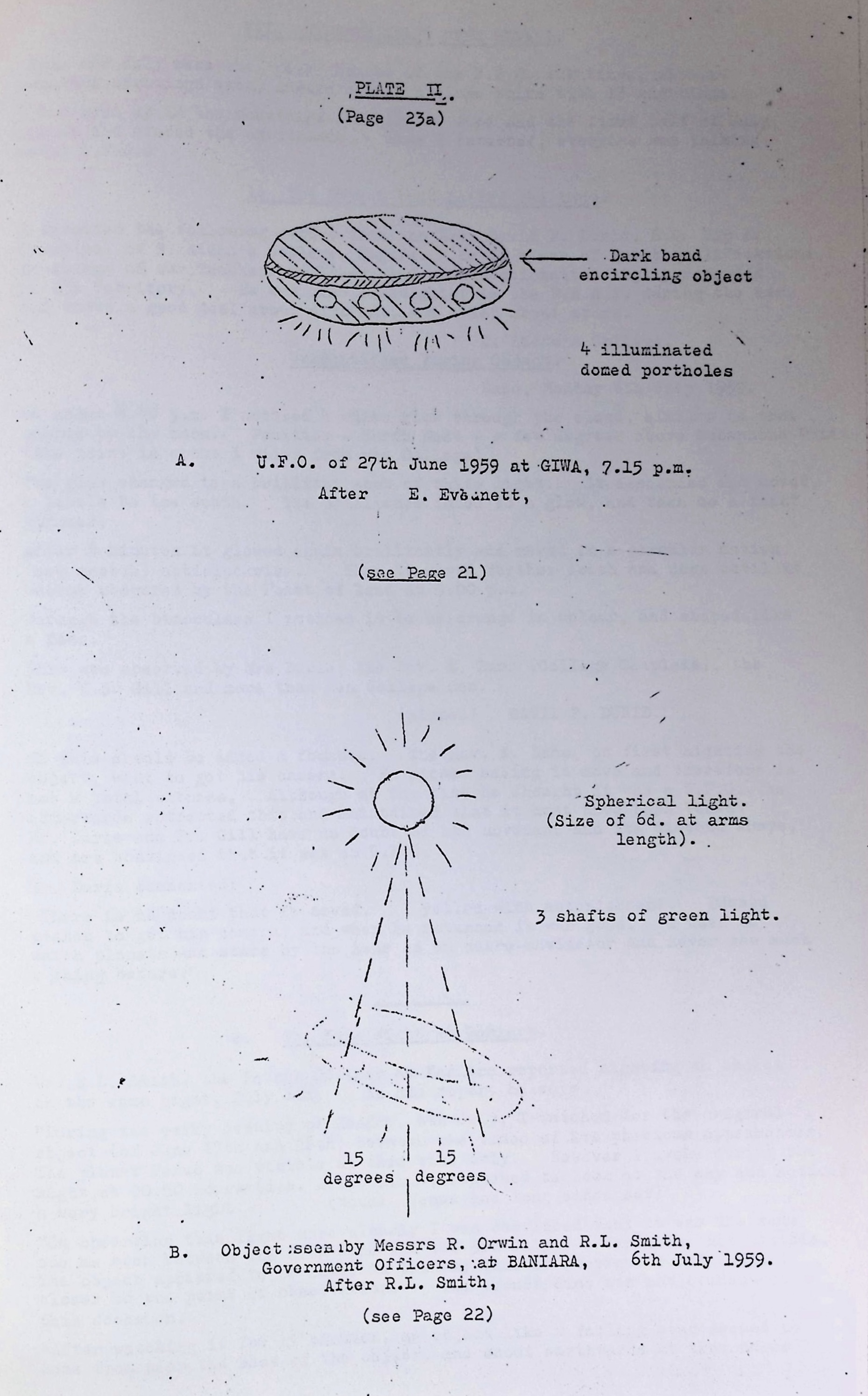Plate II: Drawings from Baniara sightings
