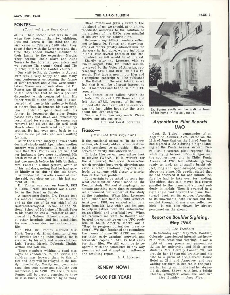 APRO Bulletin May-June 1968, page 3