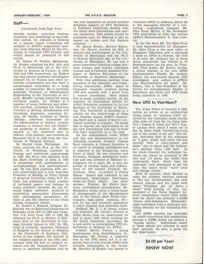 APRO Bulletin January-February 1969, page 3