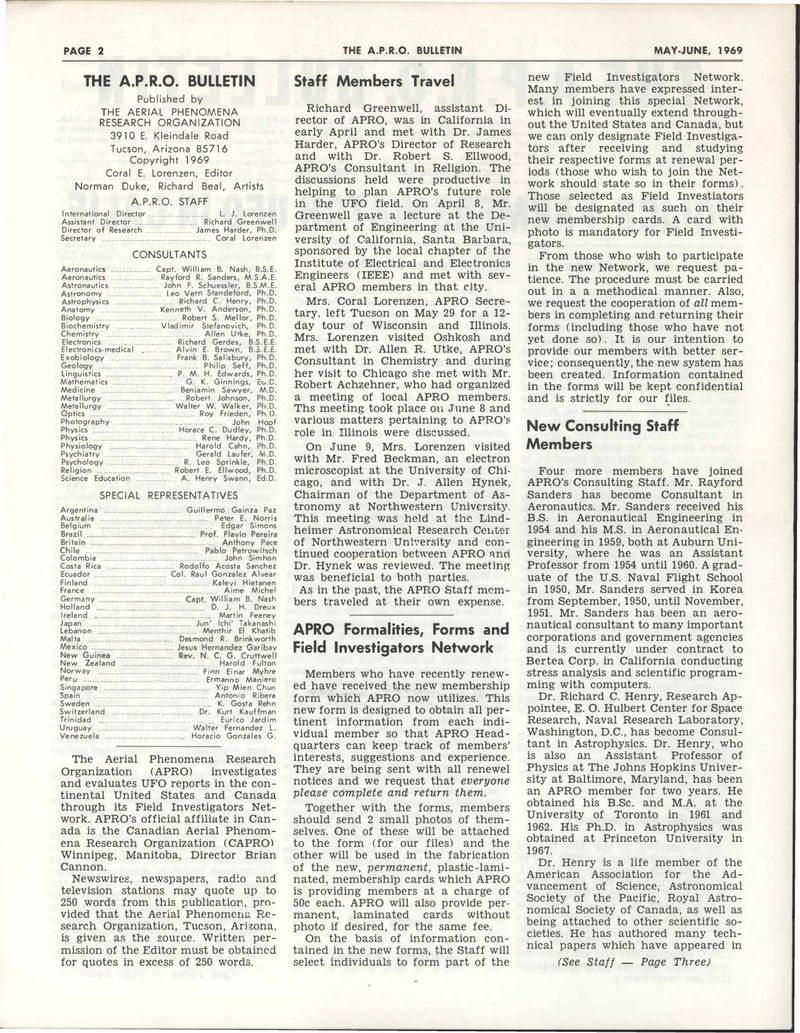 APRO Bulletin May-June 1969, page 2