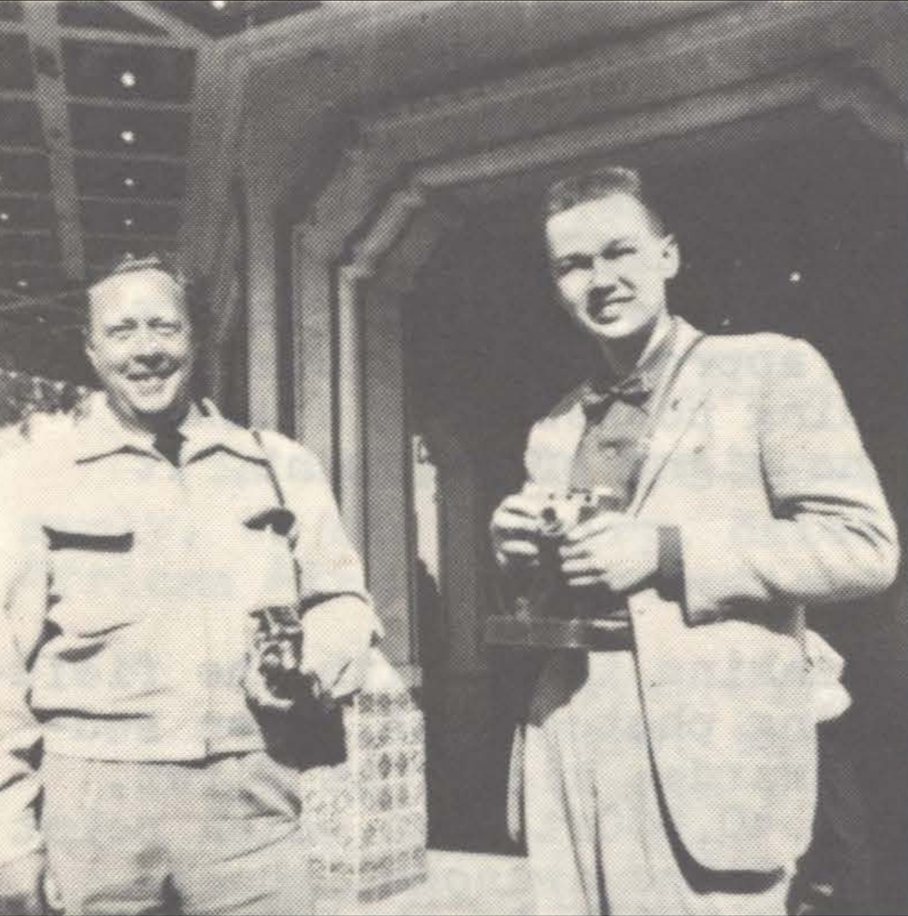 William A. Devlin and Max B. Miller at the Carthay Circle Theatre, Los Angeles, June 1954