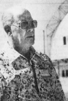 George Van Tassel at the College of Universal Wisdom, Giant Rock, California.