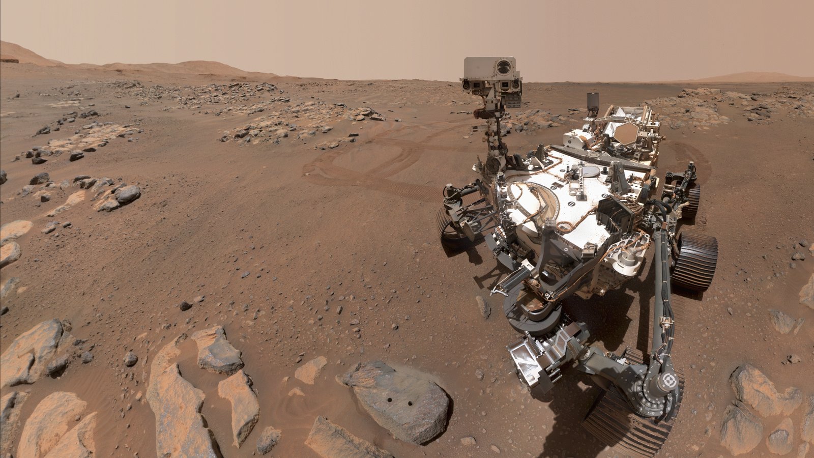 NASA's Perseverance rover on the surface of Mars.
