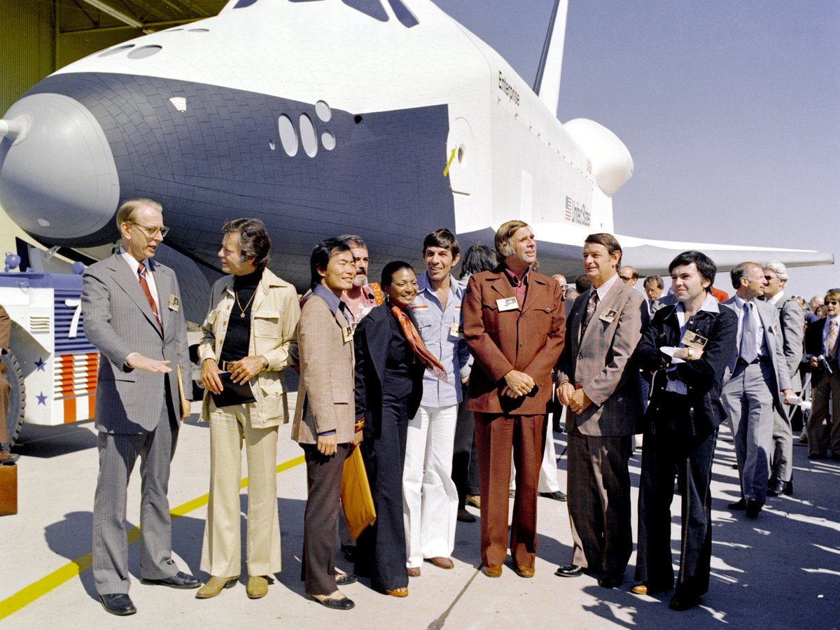 Space Shuttle Enterprise (OV-101), the prototype orbiter used for atmospheric flight tests in 1977.